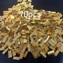 100/50 Stück Mini Goldbarren, kleine Größe 0,4 Zoll*0,2 Zoll simulierte Goldbarren, Piraten-Themenparty Dekoration, Halloween-Party Dekoration, Feng Shui Wohlstands-Dekoration, Glücksbringer für Zuhause und Büro, perfektes Urlaubsgeschenk - Mehrfarbig - Übersicht 11