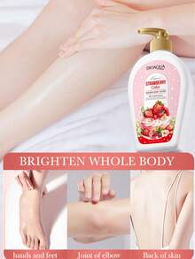 BIOAQUA 400ML 草莓蛋糕甜甜圈保濕身體乳液，抗老緊緻肌膚霜，保濕護膚，緊緻面部與身體肌膚抗皺，乾性肌膚/油性肌膚抗老霜 - 粉色 - 查看 5