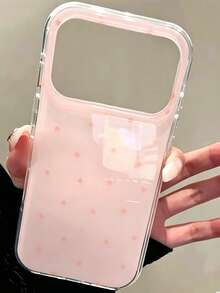 A Fashionable Phone Case, Minimalist And Cute Design, Black And White Polka Dot Pattern, Suitable For IPhone 11 To 17 Series, Including Pro Max Versions. - Baby Pink - View 1