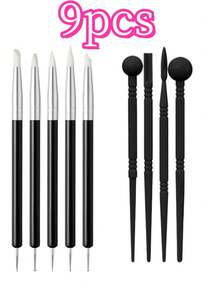 9pcs Random Style Polymer Clay Ceramic And Pottery Tools Modeling Clay Complete Tool Kit Carving Dotting Tools Set And Art Supplies, Back To School Essential. Multi-Functional Pottery Clay Tool Set 24pcs Soft Clay Shaping Tools DIY Sculpture Modeling Tools - Sets - View 13