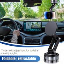 BISI MagSafe Compatible Car Phone Mount, Vacuum Lock Magnetic Phone Holder, Strong Suction Cup, Adjustable & Extendable, 360° Rotating Dashboard & Windshield Installation, Suitable For Phone 16 15 14 13 12 Pro Max - A - View 10
