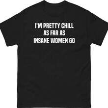 Lustiges wahnsinniges sarkastisches Y2K 90er Retro Meme Casual Grafik Damen T-Shirt Unisex - Schwarz - Übersicht 1
