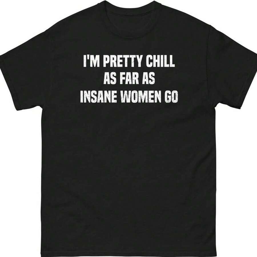 Lustiges wahnsinniges sarkastisches Y2K 90er Retro Meme Casual Grafik Damen T-Shirt Unisex - Schwarz - Übersicht 1
