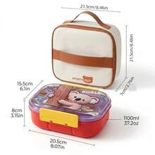 1 buah/Set Kotak Bekal Plastik Lucu dengan Peralatan Makan, Kotak Bento Anti Bocor yang Dapat Digunakan Kembali, Wadah Bekal Portabel, Wadah Penyimpanan Makanan Salad Buah, Aman untuk Kulkas & Microwave, Cocok untuk Pelajar dan Dewasa di Sekolah, Kantor, Piknik, Kembali ke Sekolah - MultiWarna - View 22