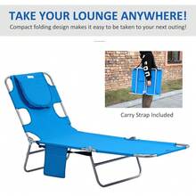 Foldable Sun Lounger With Reading Hole - Blue - T0001-01-9351 - View 5