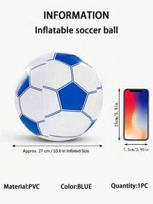 1pc Classic Panel Pattern PVC Inflatable Football, Round Air-Filled Soccer Ball, Waterproof Floatable Ornament Suitable For Summer Pool Event/Coastal Trip/Courtyard Hangout/Picnic Lawn/Festive Layout Decoration/Back To School Things/Beach Accessories - A - View 9