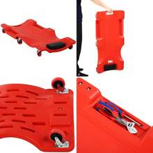 Mechanic Vehicle Creeper, Under-Car Rolling Crawler Board, With Headrest, Wheels, Red - A - View 6