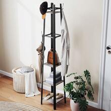 Industrial-Style Four Shelf Coat Stand - Grey/Black - T0001-01-3809 - View 5