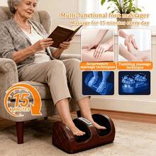 Alat Pijat Kaki Elektrik Warna Cokelat, Pijat Relaksasi Akupresur Roller, Pijat Titik Akupunktur Telapak Kaki, Mode Gerakan Ganda Maju dan Mundur, 3 Tingkat Intensitas Pijat, Cocok untuk Betis, Kaki, Tungkai, dan Tangan, Hadiah Liburan Sempurna untuk Keluarga dan Teman - Steker Tipe AS A (110-127V) - View 12