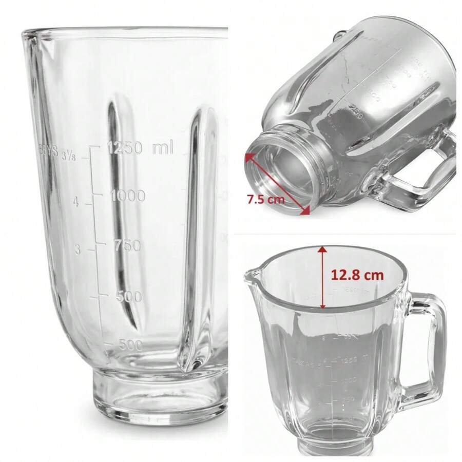 SWISS SILVER MAN Blender Glass Jar | Compatible With Multiple Models - Replacement - View 1