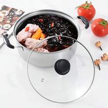 5PCS Induction Non Stick Stainless Steel Healthy Cookware Cooking Pot Stockpot - View 4