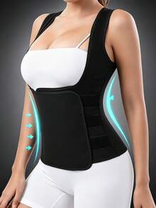 ARUNOW Women Sauna Waist Trainer Trimmer Belt, Adjustable Compression Band Tummy Control Waist Cincher For Workout Sweat - Blue - View 4