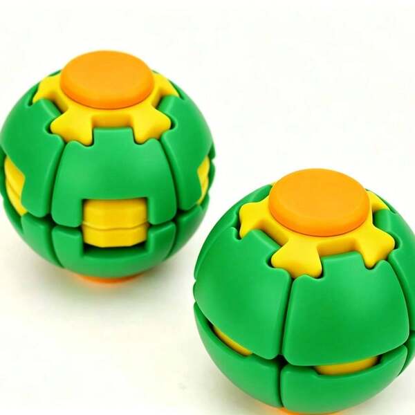 1pc/Multi-Color Blind Box Assortment DIY Assembly With Hundreds Of Styles (Can Buy Multiple To Unbox And Randomly Assemble) Popular Stress Relief Gadget Press & Rotate Injection Molded Ball Cross-Border Spinner Toy