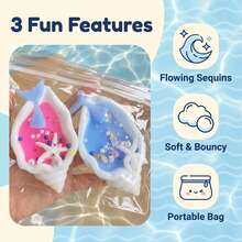 2pcs Realistic Shell Shaped Squishy Toys, Random Color, Back To School/School Essential/Stress Relief Toy/Marble Pattern/Swirl Pattern/Tie Dye/Office Stress Relief Toy - A - View 1