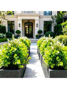 2pcs Large Artificial Flower Bush With Support Structure, Ground-Mounted Tree Flower, UV-Resistant Mixed Color Shrub Floral Arrangement For Indoor And Outdoor Summer And Autumn Decoration - Multicolor - View 6