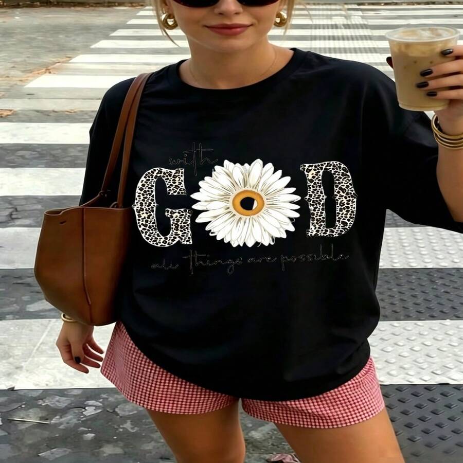 Kawaii, Comfortable Addition Benevolent, 100% Cotton, Oversized, Soft Breathable, Casual Crewneck, Short Sleeve Top, Summer Vibes, Streetwear, Aesthetic, Cat Lovers, Youth Fashion - Black - View 1