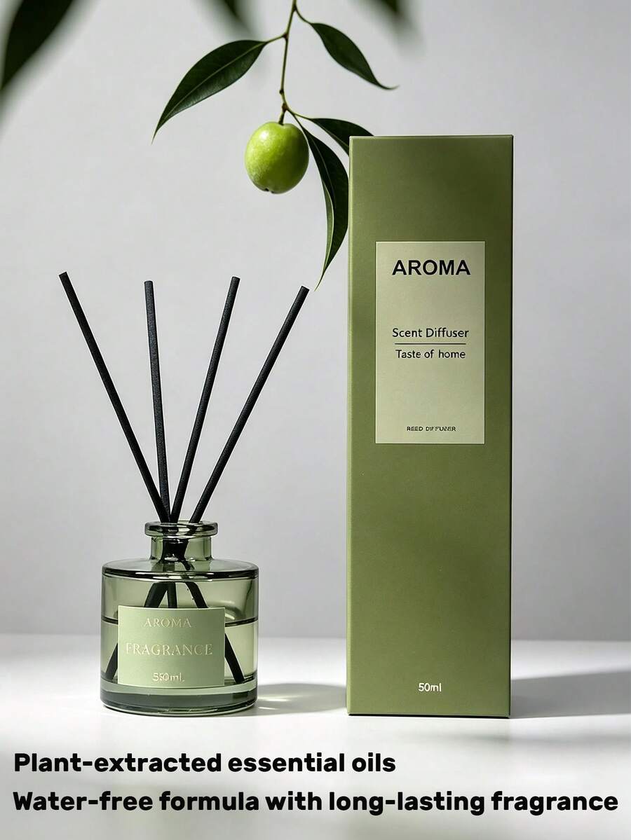 50ml Aromatherapy Essential Oil Air Freshener, Plant-Based Flameless Reed Diffuser, Suitable For Bathroom, Bedroom, Home Decor, Long-Lasting Fragrance - Star - View 1