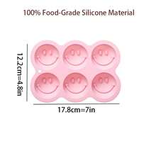 6-Cavity Smiling Face Shaped Silicone Mold, Baking Mold For Cakes, Chocolate, Resin, Candy & Ice Cubes - Multiple Styles - View 7