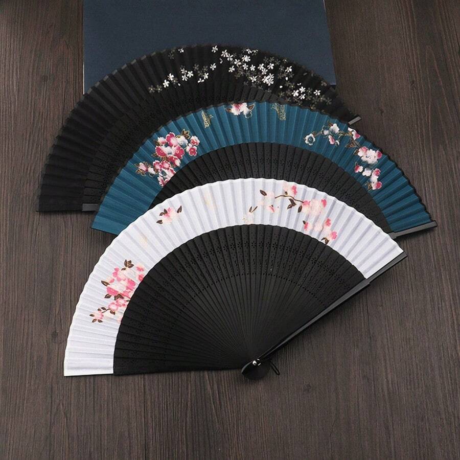 1pc Black White Blue Three-Color Peach Blossom Plum Blossom Print ...