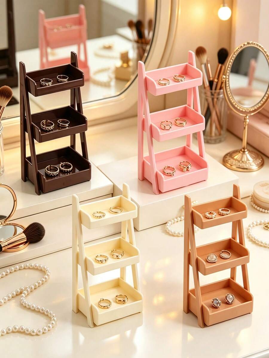Mini Portable Multi-Layer Jewelry Display Stand, Miniature Model Storage Rack, Multifunctional Jewelry Organizer Box, Space-Saving Practical For Bathroom, Bedroom And Office, Suitable For Home And Commercial Use, Home Organization, - Multicolor - View 1