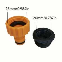 1組水龍頭標準接頭 1/2"與3/4"雙接頭，螺紋內牙洗衣機水龍頭接頭標準接頭，洗車水槍配件，多功能塑膠雙用途水龍頭接頭，25mm/0.98in 19mm/0.75in - 查看 2