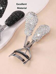 1PC Rhinestone High-End Artificial Diamond Wide-Angle Rhinestone Eyelash Curler Rubber Strip, Durable, Portable,Eyelash Curler,Lash Tech Supplies,Lash Curler,Gifts For Women,Makeup Tools - Multicolor - View 4