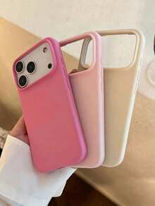 4pcs Phone Case Set, Colors Include Black, Pink, Rose Red And White, Dopamine Matte Finish, Compatible With Iphone. Minimalist Design, High-End Texture, Matte Surface Anti-Slip And Anti-Sweat, Full Of Sweet Girl Charm, Elegant Taste. Soft Material, Simple And Creative Shape, High Aesthetic Value - 4-pack - Rose Red + White + Pink + Black - View 2