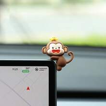 1pc Mini Monkey Car Hanging Ornament - TPU Material, Suitable For Rearview Mirror And Dashboard Decoration - Multicolor - View 5