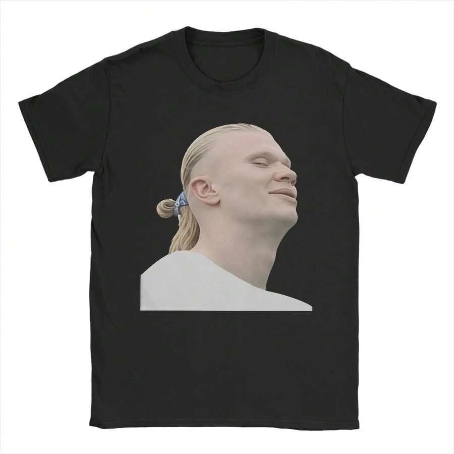 Herren-T-Shirts Erling Haaland, Kurzarm-T-Shirts mit Rundhalsausschnitt, aus Baumwolle, ideal als Geschenk. - Farbe 5 - Übersicht 1