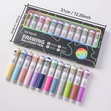 60/120 Colors Press-Type Multi-Color Ballpoint Pen Of 10-In-1 Colorful Ballpoint Pens - Press Smooth Rollerball Pen, Bullet Tip Ideal For Students And Prize Gifts - Sets - View 2