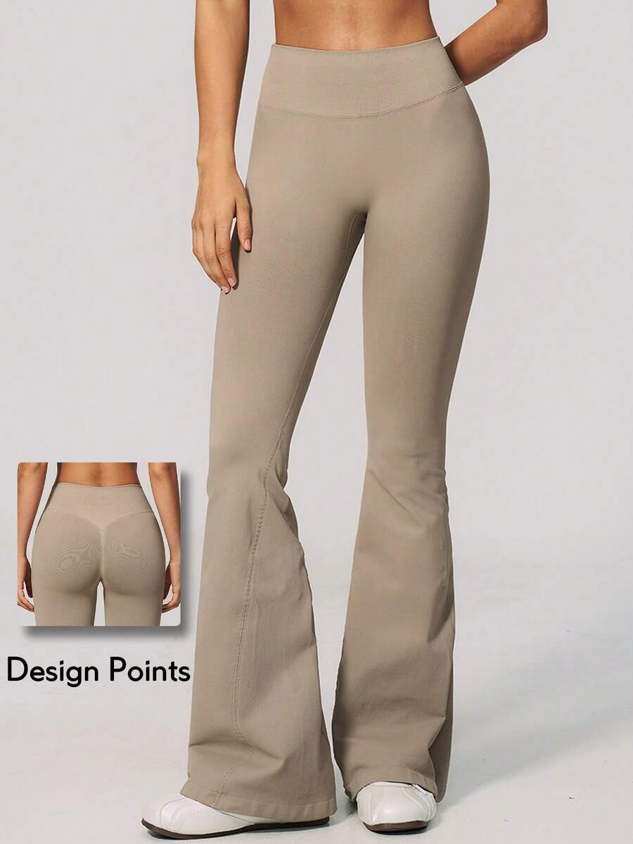 KyrLssu Women High Waist Seamless Ribbed Waistband Leggings, Solid Tummy Control Stretch Yoga Fitness Ankle Pants