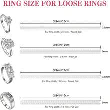 KLONKEE 4pcs Transparent Ring Size Adjuster - Adjustable Invisible Jewelry Size Adjuster, Shrink Wrap, Anti-Drop Protection, Loose Ring Protector, Fits Almost Any Ring, Easy To Use, Durable - White - View 3