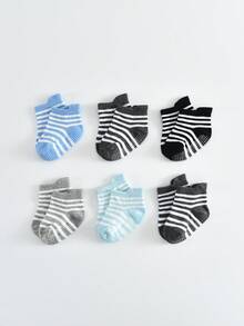 6 Pairs Boys & Girls Basic Non-Slip Bottom Children's Sports Socks, Tab Socks, Multi-Function Trampoline Socks, Floor Socks - Multicolor - View 16