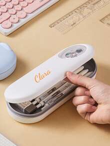 Bộ hộp đựng văn phòng phẩm 2 lớp in logo văn bản tùy chỉnh hình phi hành gia, hộp bút hoạt hình cho học sinh dung tích lớn, hộp bút cao cấp phong cách tối giản siêu đẹp đa năng, quà tặng đồng nghiệp, bạn bè, người lớn tuổi, bạn cùng lớp, giáo viên - Nhiều màu - Xem 8