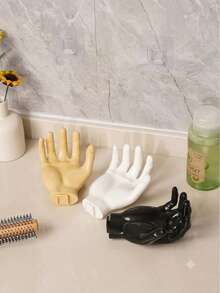 2pcs Creative Hand-Shaped Wall-Mounted Storage Rack, Multi-Functional Jewelry Organizer And Soap Dish, Universal Bathroom Bedroom Vanity Storage Rack, Space-Saving Practical Home Storage Accessory, Suitable For Bedroom And Vanity - Multicolor - View 9
