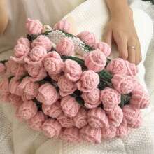 Crocheted Rose Bouquet Blanket, Suitable For Sofas And Shawls, A Romantic Gift For Valentine's Day, Weddings, And Anniversaries, Perfect For Ladies. - Multicolor - View 18