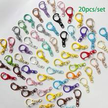 20/32/60pcs Mixed Color Solid Zinc Alloy Lobster Clasp Metal Keychain Hooks, Suitable For DIY Keychains, Backpacks, Wallets And Jewelry - For Secure Connection, Keychain Accessories | Smooth Metal Surface | Durable Zinc Alloy, Lobster Clasp Keychains Combine Practicality And Decorativeness, Often Used As Daily Small Items, Also Can Be Given As Small Gifts - Multicolor - View 10