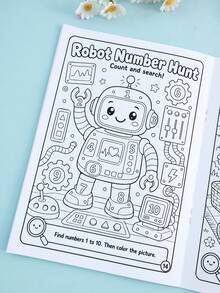 Children's Hidden Animal Search Activity Book Black And White Treasure Hunt Spot The Difference Coloring Book Observation And Concentration Training Game Drawing Book Back To School Painting Learning Supplies Teacher Classroom Holiday Reward Gift - Multicolor - View 7
