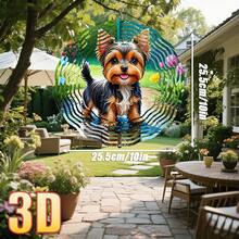 3D 1件裝「小狗在花叢中玩耍」10英吋/360° DIY創意風轉飾品,適合掛在戶外花園、露台、庭院、門廊、走廊及其他戶外場所(不含吊繩),隨機款式 - 多色 - 查看 7