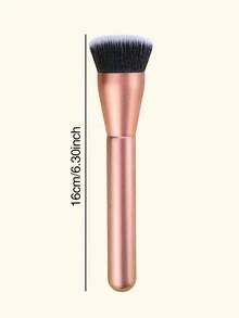 1pc Large Foundation Brush With Dense Soft Synthetic Bristles, Blending And Concealing, Suitable For Liquid And Cream Foundation Facial Makeup Tool - Orange - View 4