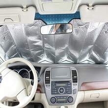 Universal Car Front Windshield Sun Shade - Heat Insulation UV Protection Suction Cup Sunshade, Summer Window Light Block Cover - A - View 1