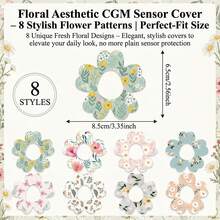 1 Set 4/8 buah Plester Pelindung Sensor CGM, Desain Bunga Cantik, Tahan Air, Tahan Keringat, Lembut dan Bernapas, Sudah Dipotong, Tahan Lama dan Awet, Portabel dan Mudah Dibawa, Cocok untuk Olahraga dan Penggunaan Sehari-hari, Bunga Berwarna-warni Mekar untuk Anda - View 3