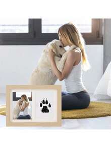 1pc DIY Pet Paw Print Photo Frame, Dog, Cat & Pet Paw Print Memorial Set, Photo Frame Keepsake Paw Print Clay Mold, Pet Paw Print Pattern Memorial Set, Memorial Photo Frame Gift For Pet Lovers - Multicolor - View 5