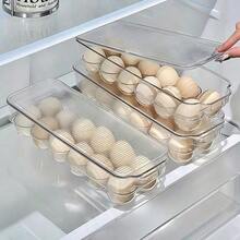 Egg Carton Refrigerator Storage Box, Household Kitchen Plastic Food Storage Container, Rectangular Egg Tray Egg Holder - Multicolor - View 6