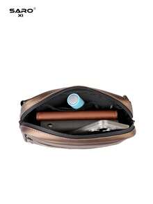 Men's Fashion Casual Crossbody Bag, Large Capacity, Youth Gift, Street Style, Horizontal Design, New Arrival - Bronze - View 11