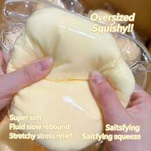 1pc Large Fluid Cheese Squishy Ball, Color-Changing Soft Squeeze Toy, Mud-Like Texture, Sticky Packaging, Anxiety Relief Stress Relief Finger Toy, Novel Stress Relief Gift For Kids And Adults, One Size, Random Color - Yellow - View 7