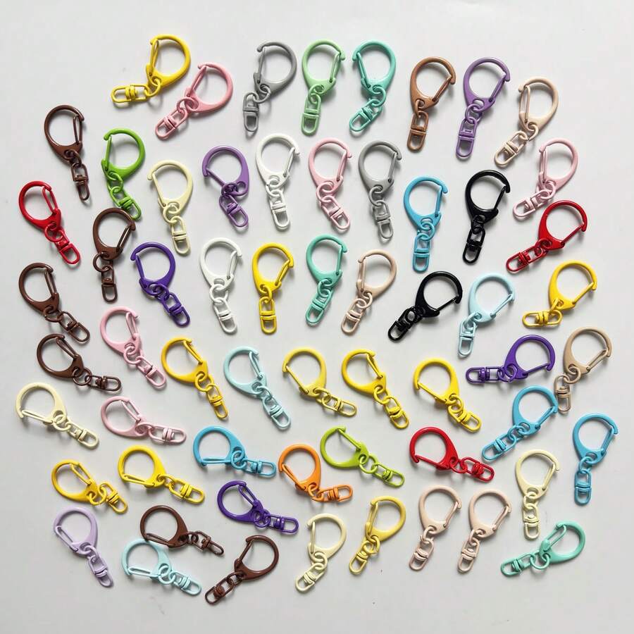 20/32/60pcs Mixed Color Solid Zinc Alloy Lobster Clasp Metal Keychain Hooks, Suitable For DIY Keychains, Backpacks, Wallets And Jewelry - For Secure Connection, Keychain Accessories | Smooth Metal Surface | Durable Zinc Alloy, Lobster Clasp Keychains Combine Practicality And Decorativeness, Often Used As Daily Small Items, Also Can Be Given As Small Gifts