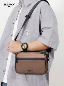 Men's Fashion Casual Crossbody Bag, Large Capacity, Youth Gift, Street Style, Horizontal Design, New Arrival - Bronze - View 3