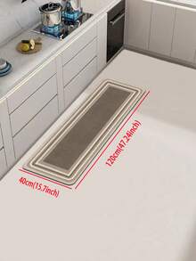 1pc Brown Rectangular Frame Rubber Kitchen Mat, Patterned, Absorbent And Easy To Clean, Suitable For Kitchen, Bathroom And Other Areas, Suitable For Year-Round Use And Various Holidays - Multicolor - View 13