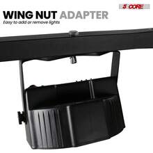 5 Core DJ Light Stand Tripod W Wheels 79" Crossbar 6 Light Points Adjustable 169.5" Stage Lighting Stand - Black - View 5